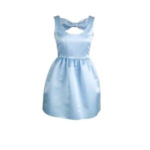French Connection Manzoni Light Blue Periwinkle Satin Dress Size UK 12